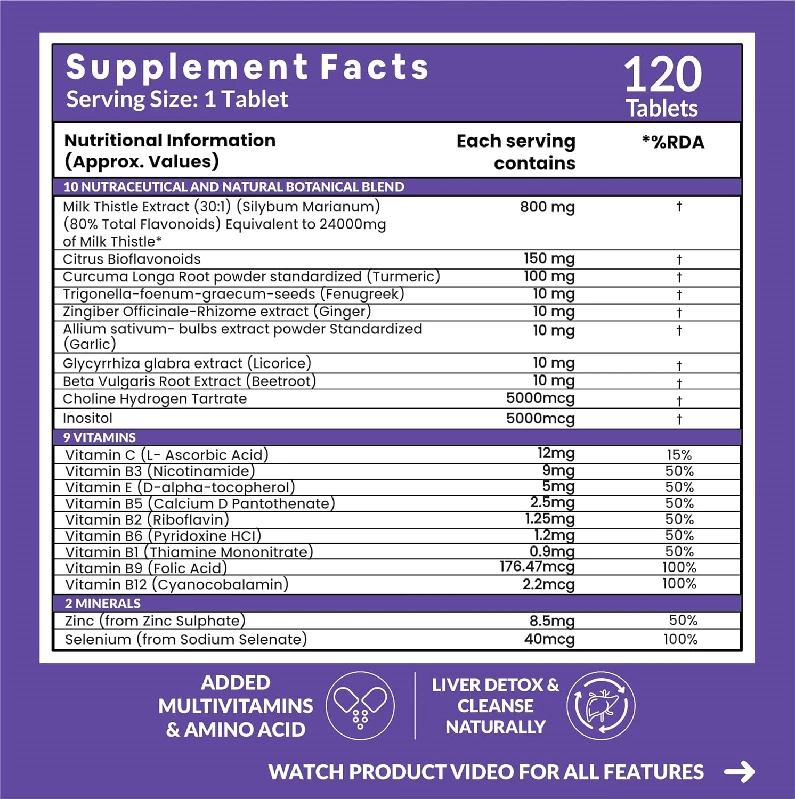 Carbamide Forte Liver Support Supplement with Milk Thistle Extract, 360 g-2.webp